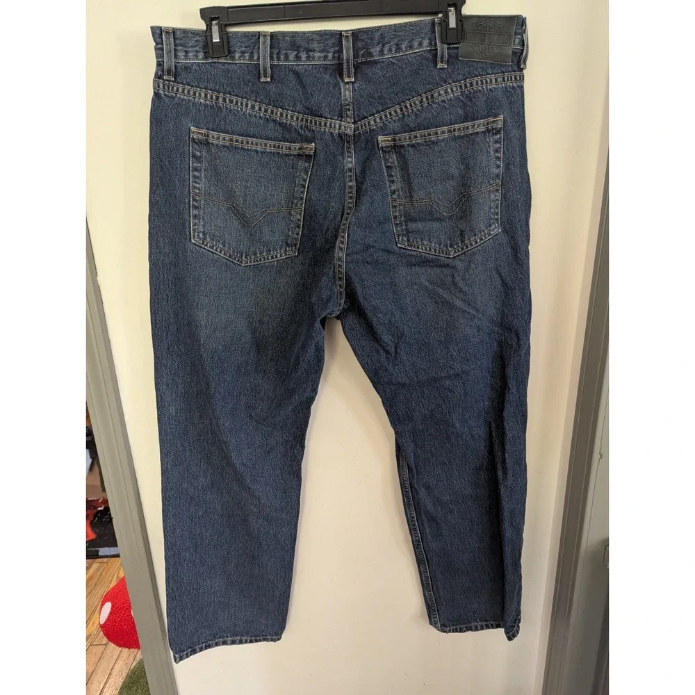 Harley Davidson Jeans Mens Size 40x30 Blue Denim Traditional Fit Biker Jeans